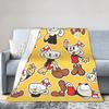 Great Retro Game Battle Cupheads Knitted Blanket Cute Fuzzy Throw Blanket Bedroom Sofa Decoration Lightweight Bedspreads,
