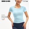 Backless Mesh Yoga T-Shirt with Slimming Bra Pads - Women's Breathable Summer Short Sleeve Fitness Wear