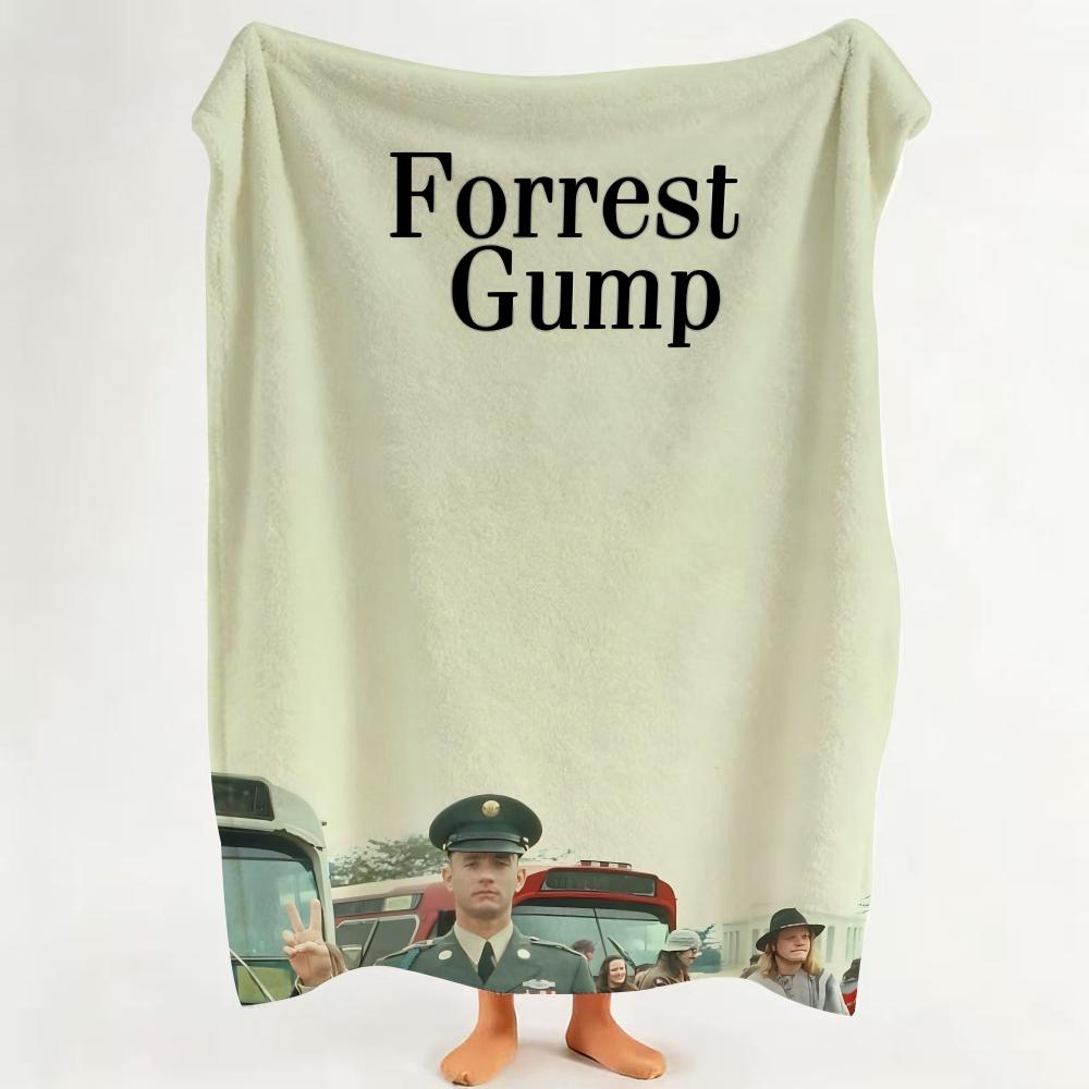 Movie F Forrest G Gump Throw Flannel Throw Blanket Suitable for Sofa Living Room Bedroom
