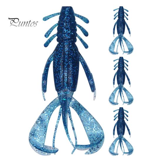4Pcs 10CM/10G Soft Crayfish Lure with Sequins Realistic PVC Bionic Artificial Shrimp Bait Freshwater Saltwater Bass Trout Fishing Accessories