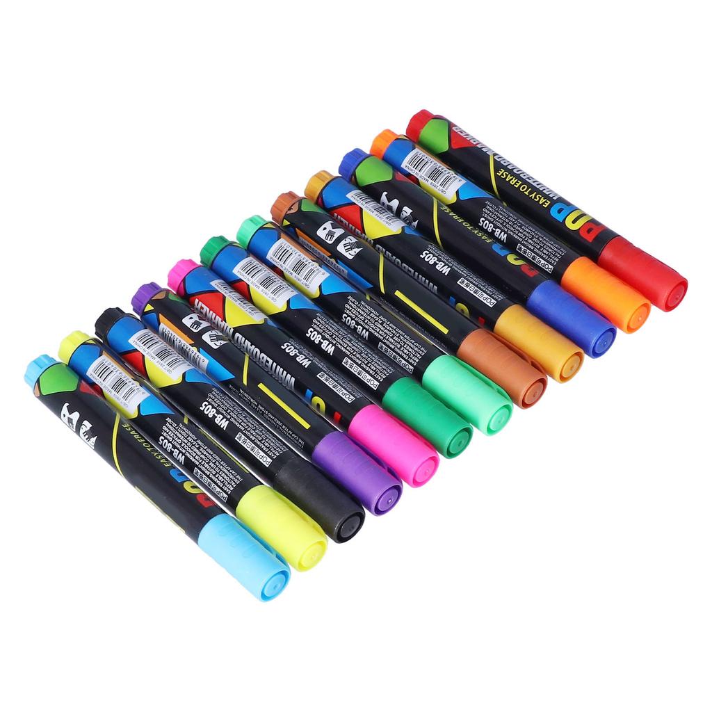 12 Stück Marker Stifte Verschiedene Farben Wischbare Whiteboard Marker für Graffiti Malerei Markierung