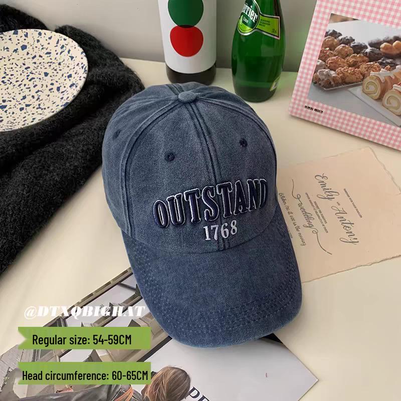 

2025 Unisex Distressed Duckbill Washable Baseball Cap - Slimming Design and Versatile Sunshade Regular Size (54-59cm) Adjustable
