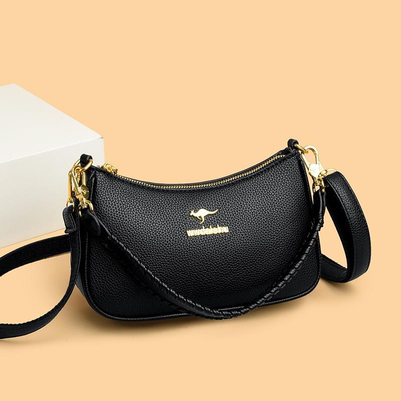 Women's bag new trendy fashion versatile shoulder messenger bag soft leather texture atmospheric women's armpit bag