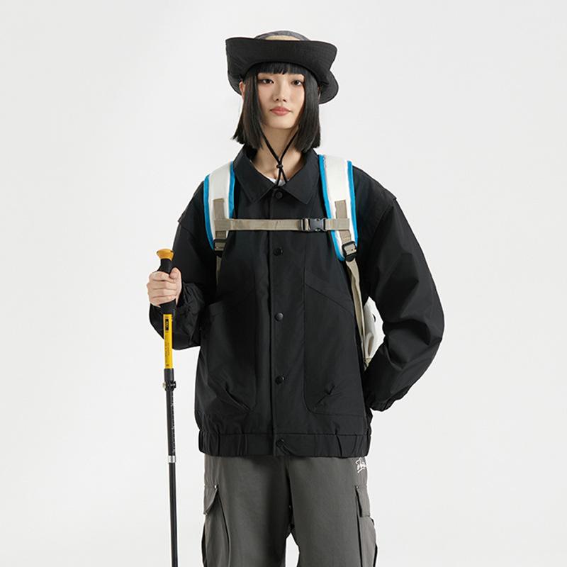 

Весенне-осенняя куртка с лацканами, бейсбольная куртка для мужчин и женщин, повседневная одежда для активного отдыха 3XL чёрный