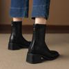 Krazing Pot Microfiber Winter Square Toe Modern Size 33 Boots Size 43 Zipper Fashion Ankle Boots