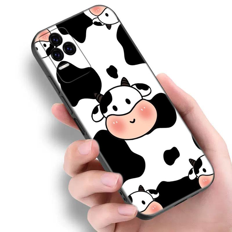 Cow Pattern Black White Phone Case For Xiaomi Redmi Note 5 6 9T K20 K40 K50 Pro 7A 8A 9A 9C 9i 10A 10C A1 S2 TPU Black Cover