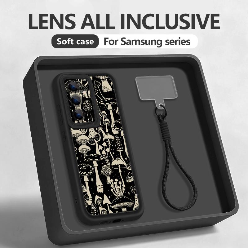 Handgelenk-Lanyard-Hülle für Samsung Galaxy S26 S24 S25 Ultra S23 S25 FE A57 A17 A37 A56 A16 A55 A54 A15 A25 A54 Lotus-Druck TPU-Hülle