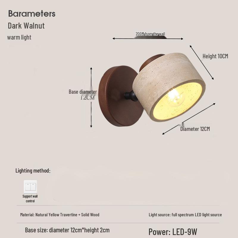 Wabi-Sabi Mid-Century Cream Wall Lamp for Bedroom or Living Room