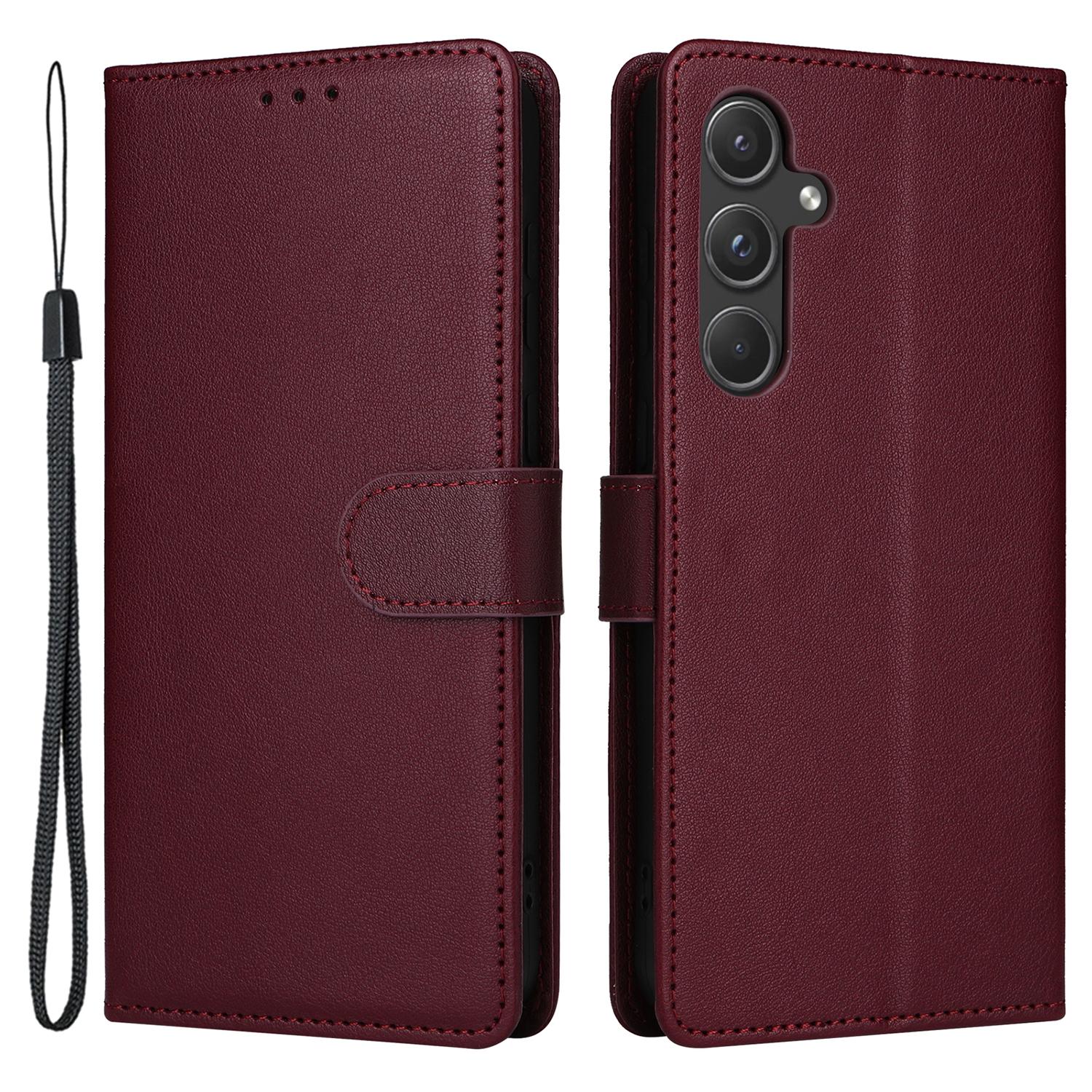 

For Samsung Galaxy A55 5G Case PU Leather Wallet Cover Mobile Accessories Wholesale Wine Red