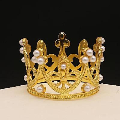 Mini Crown Cake Decoration Princess Topper Pearl Tiara Childrens Hair Accessories Wedding Birthday Party Decoration