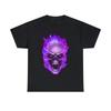Flaming Demon Skull Purple Short Sleeve Tee