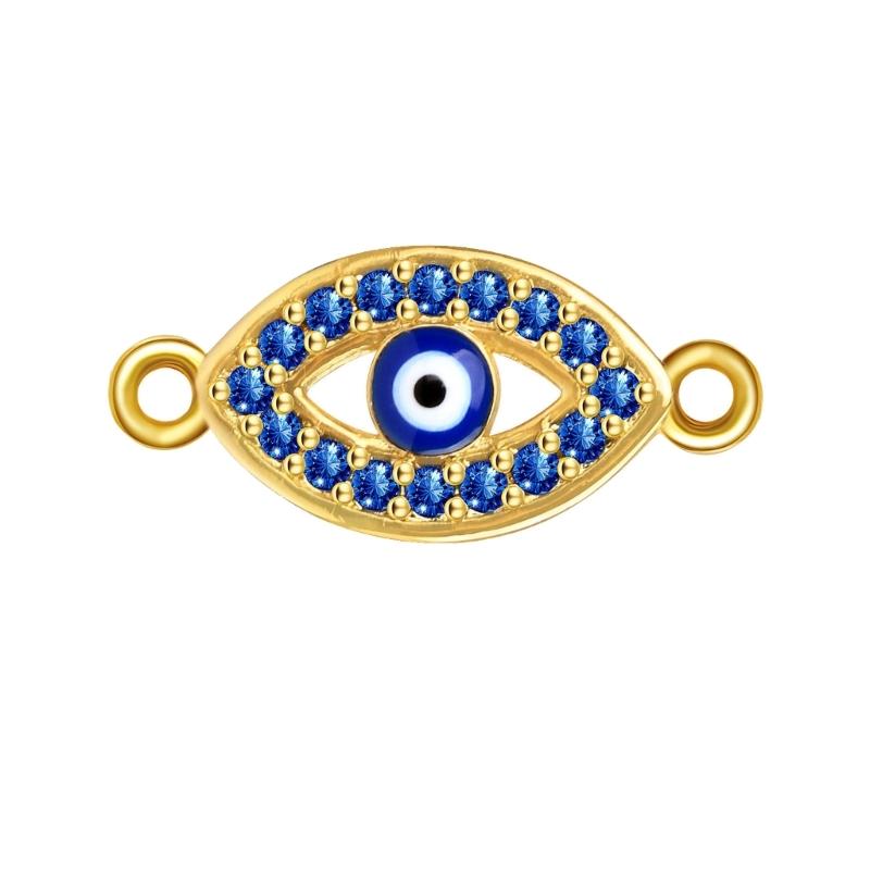Trendy Evil Eyes Jewelry Pendant with Shimmering Zirconia Necklace Bracelet Accessories Jewellery Making Findings