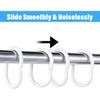 24 PCS White Plastic Shower Curtain Rings, C-Shaped Ring Hooks for Bathroom, Tub, and Window Rods Curta Hanger