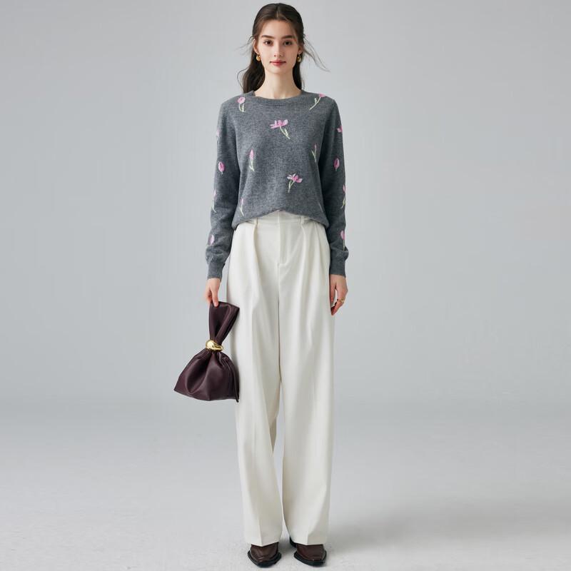 PALUOPO Women's Jacquard Cashmere Sweater