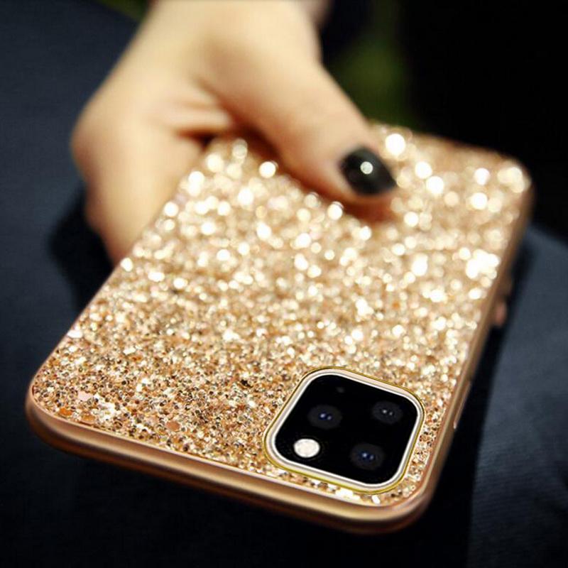 Glitter Rhinestone Phone Case for iPhone 16 15 14 Pro Max 13 12 11 Pro Max 8 XS XR 11 17 Pro Max Soft TPU Protector Diamond