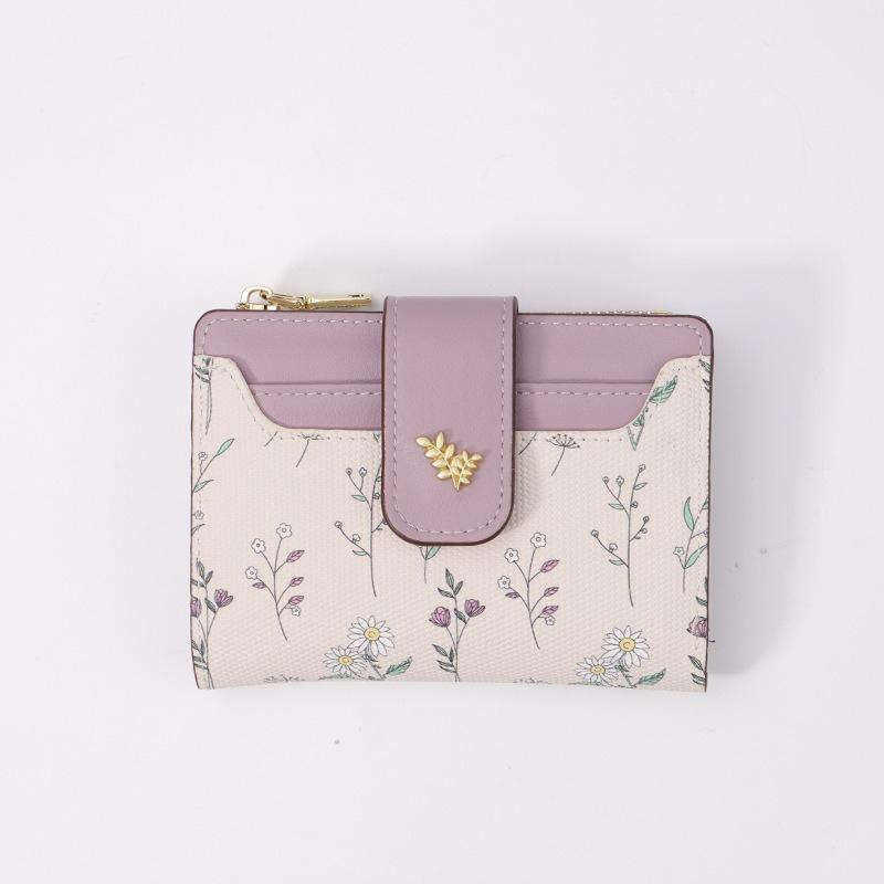 Женский кошелек короткий нишевый маленький свежий кошелек-ноль для женщин ощущение высокого класса 953125 фиолетовый 1070₽