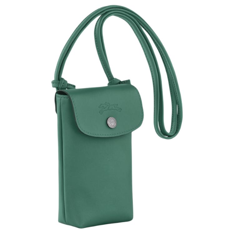 Longchamp Le Pliage Xtra Embossed Logo Leather Shoulder Crossbody Phone Bag Women bags Sage-Green 34178987D90