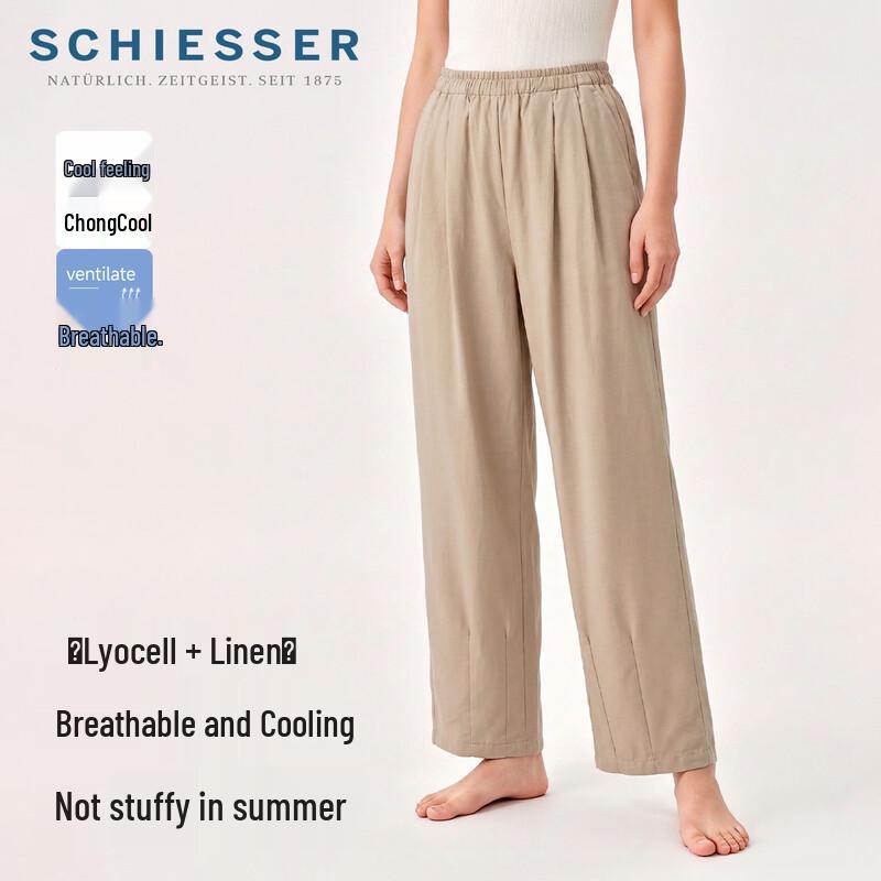 Schiesser Women s Tencel Linen Blend Wide Leg Pants M