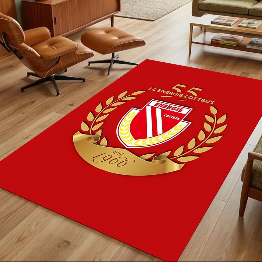 Fc Energie Cottbus Floor Rug Office Rug Perfect for Entryway Balcony Foyer Dining Room Antislip Carpet Anime Office Decor Birthday Christmas Gift
