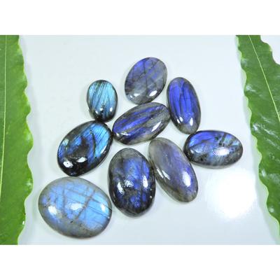 18X22-22X35MM Natural Blue Labradorite Oval Cabochon Loose Gemstone 9Pcs Lot LL-978