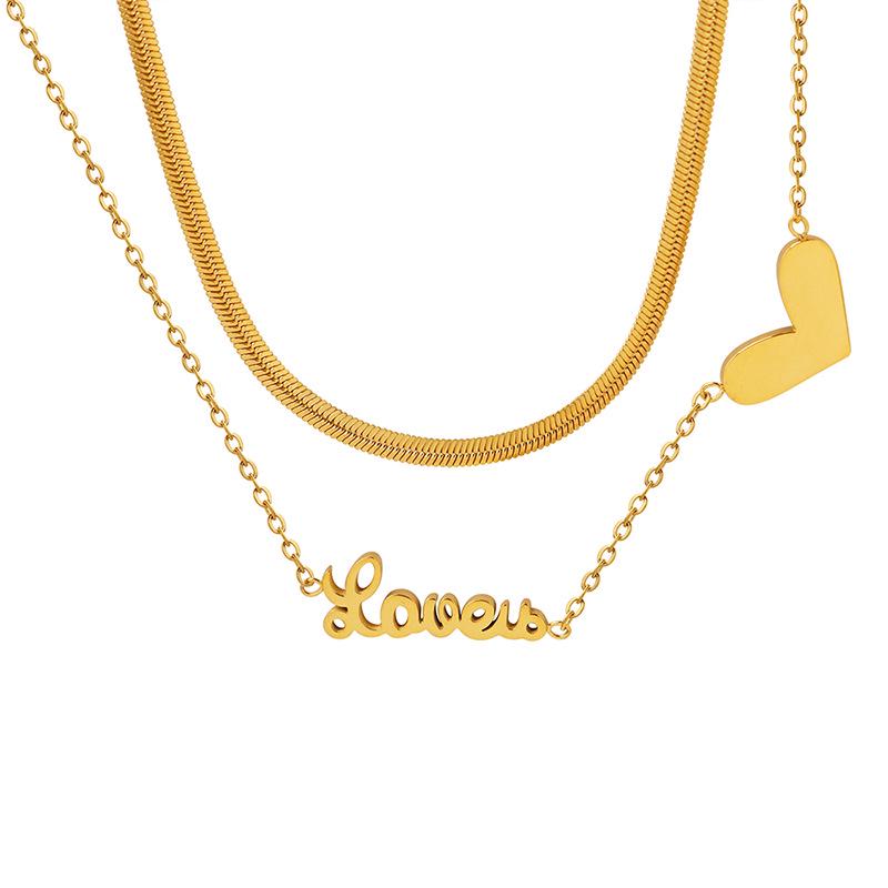 European Double Layer Heart Necklace for Women - Trendy Spicy Girl Clavicle Chain