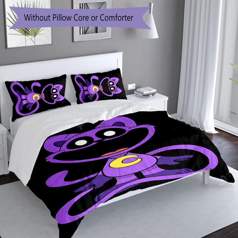 3-delige Poppy Playtime patroon beddengoedset dekbedovertrekset bevat dekbedovertrek & kussenslopen, perfecte decoratie voor de slaapkamer voor alle seizoenen & cadeau