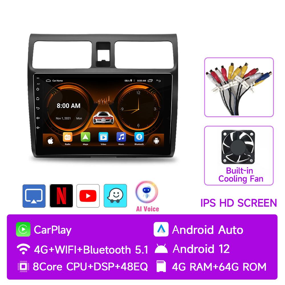 JIUYIN AI Voice 2 Din Android Auto Radio For Suzuki Swift 2003 - 2010 Carplay 4G Car Multimedia GPS 2din Autoradio