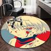 1 alfombra redonda con diseño de dibujos animados de anime, alfombrilla para silla de oficina, alfombra antideslizante para decoración del hogar, sala de estar