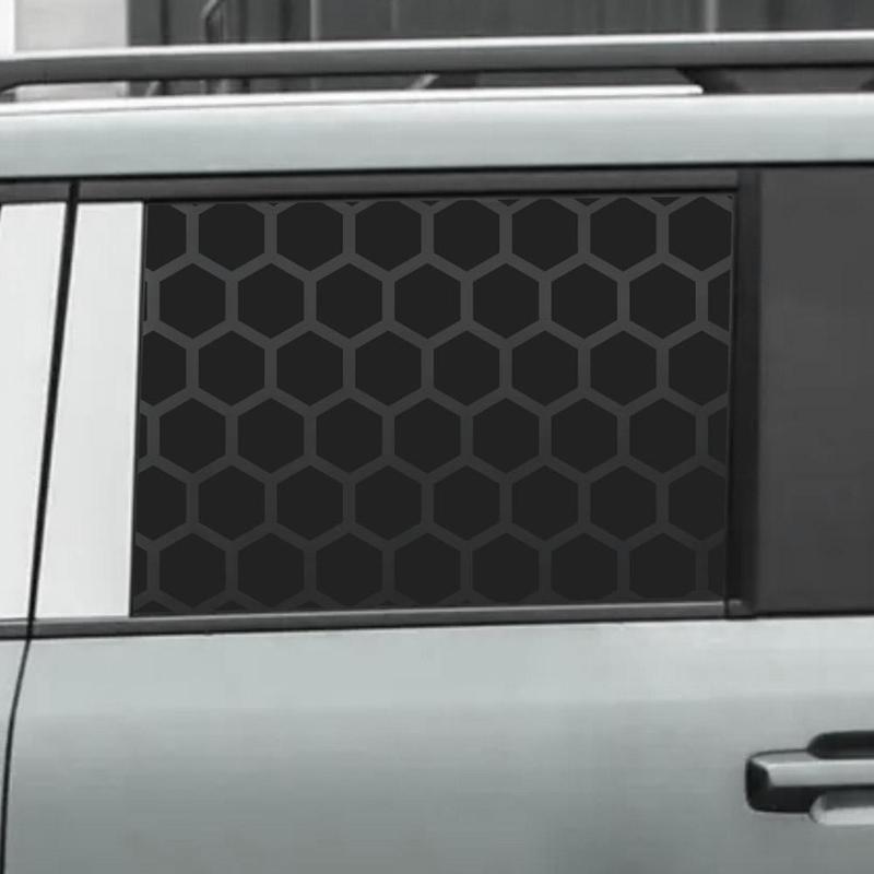 Universal 75X50cm Hexagon Geometric Mesh Pattern Vinyl Sticker For Window Car Accessories Self-Adhesive Side Window Sun Shade