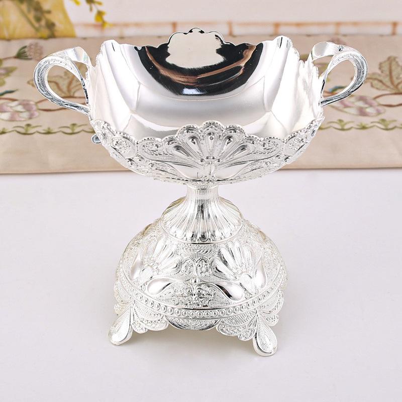 European Square Metal Fruit Bowl Fruit Bowl Home Living Room Coffee Table Ornament Metal Fruit Bowl Creative Decorative Ornament