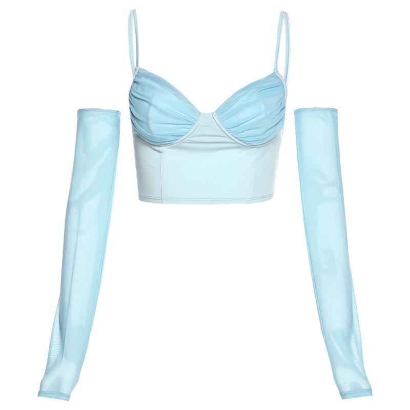 

Женские однотонные топы с v-образным вырезом для вечеринок и ночного клуба, тонкие укороченные топы с V-образным вырезом и рукавами L синий