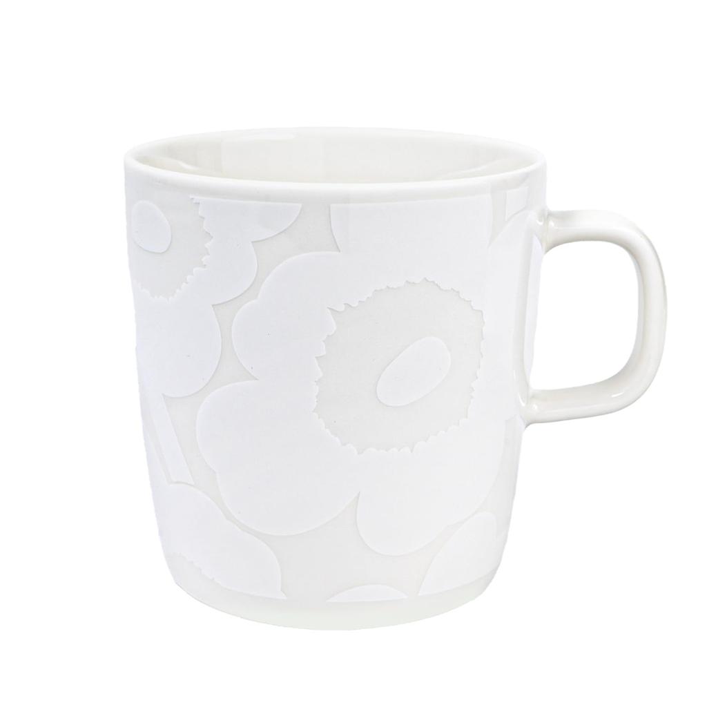 Marimekko Oiva Unikko natural white and 100 mug, 400ml, white, 072584, pieces.