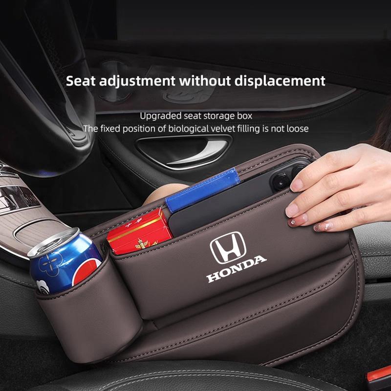 ATX4 Multifunction Leather Storage Box Car Seat Gap Organizer Cup Holder For Honda Civic Fit Accord City Vezel CR-V S660 Odyssey HR-V