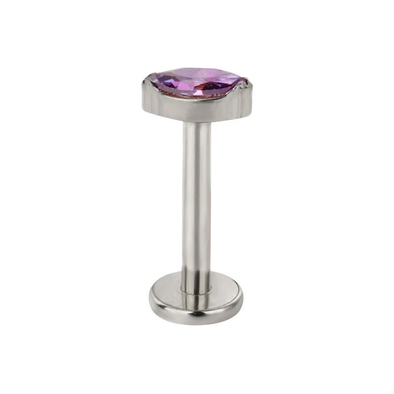 ASTM F136 Titanium Marquise Crystal Labret ear Stud CZ Paved Cartilage Tragus PIERC Earrings Lip Ring Stud Helix Piercing Jewelr