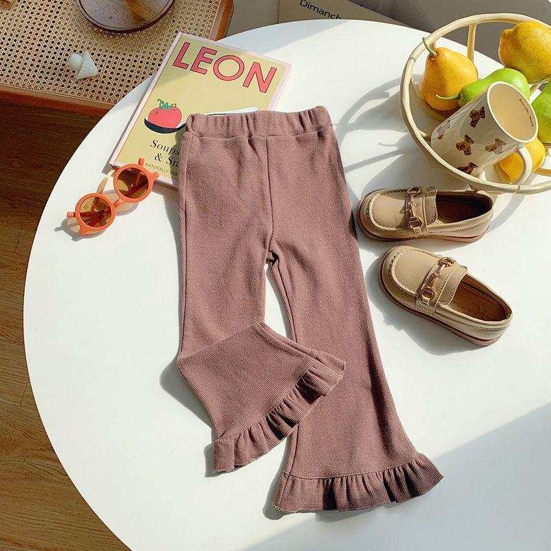 Stretch Cotton Vintage Bell-Bottom Pants All-Matching Base Children's Clothing