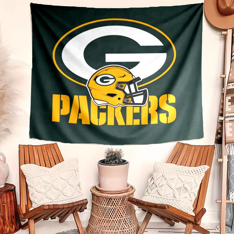 Green Bay Packers Tapestry Wall Hanging Room Background Cloth Home Decor Beach Mat Yoga Mat Sofa Bed Sheet