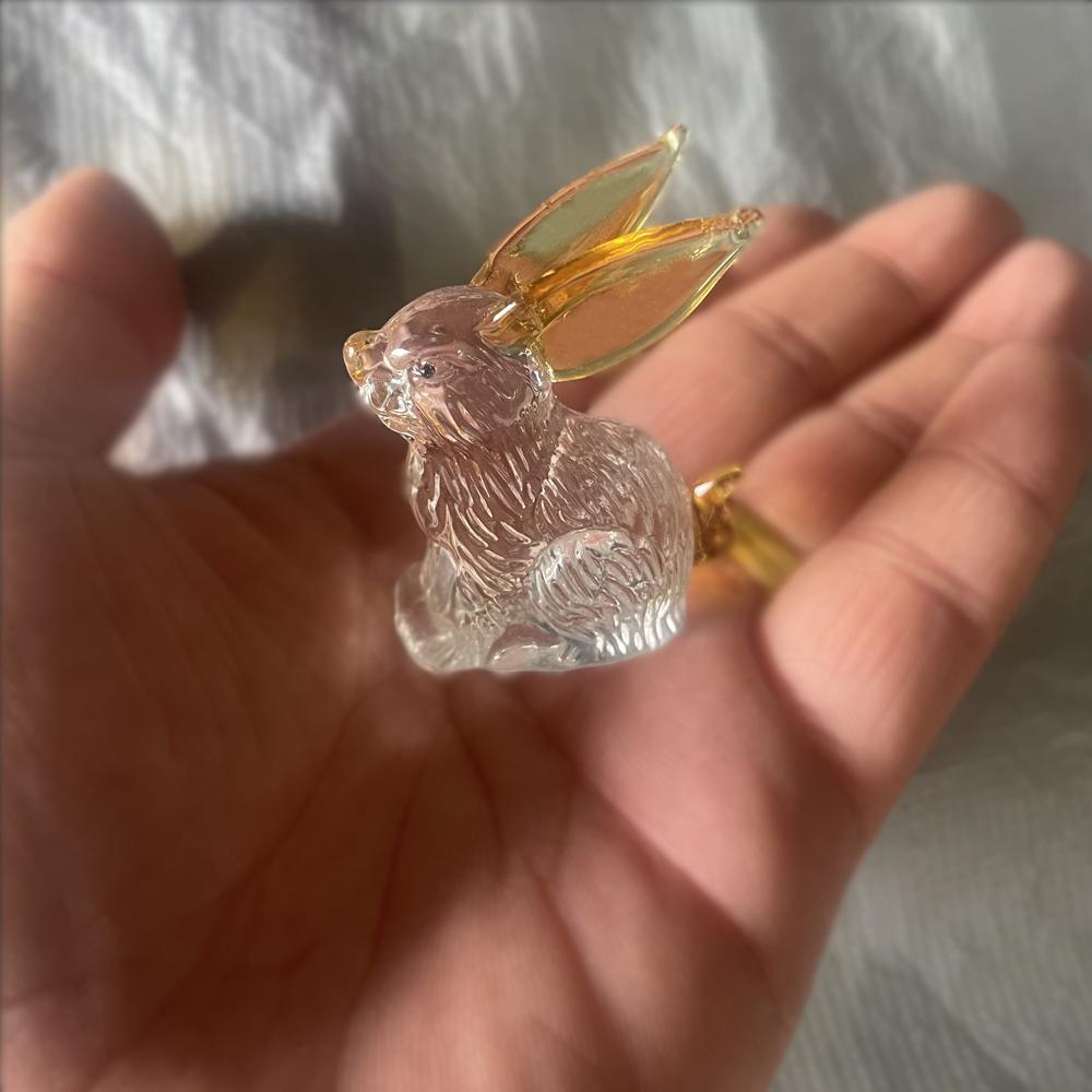 

Hot sale New Product Acrylic Crystal Rabbit Statue Environmentally Friendly Multi-Size Custom Small Animal Ornament Glass 4.5cmH 4cm 2cm жовтий