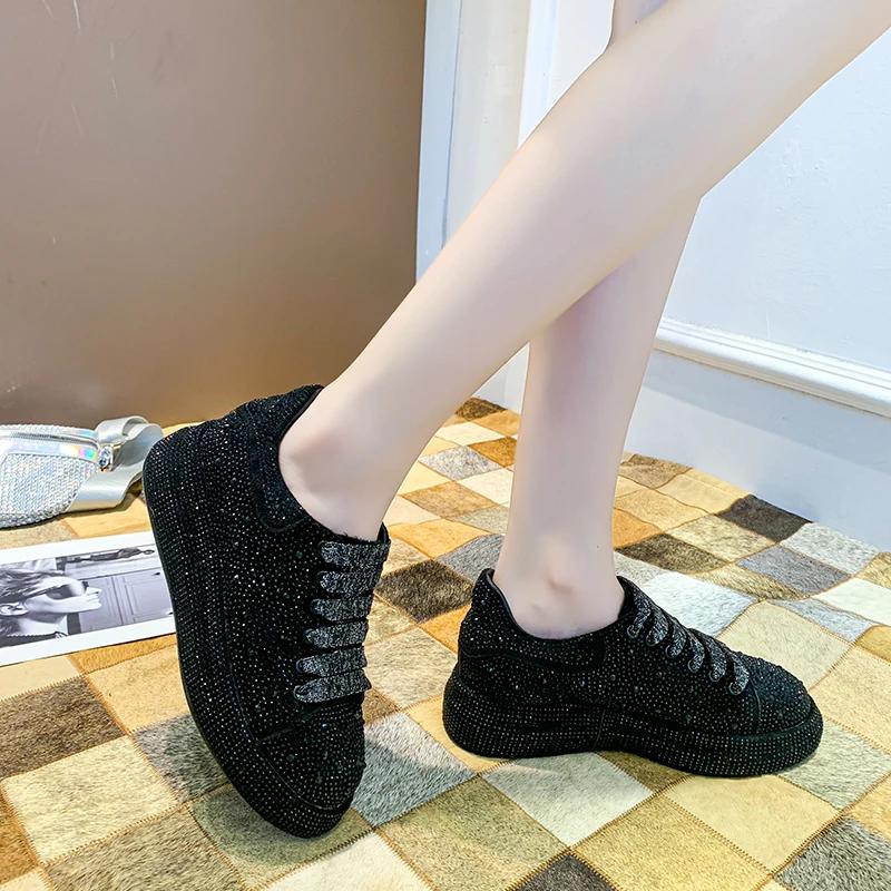 New Women's Sneakers Luxury Rhinestone Casual Shoes Women Outdoor Platform Running Shoes Designer Female Sports Shoes