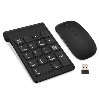 Lefon Wireless Numeric Keypad and Mouse Numeric Keyboard and Mouse 18 USB Wireless Number USB Receiver Included Set, 2.4G Set, Keys, Compact,