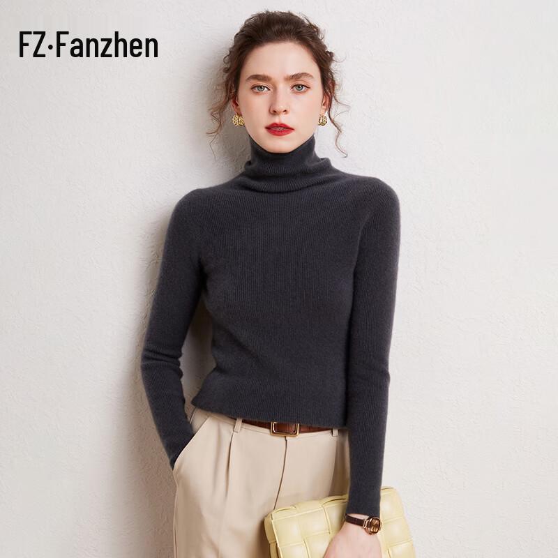 Fanzhen Women's 100% Cashmere Cowl Neck Sweater