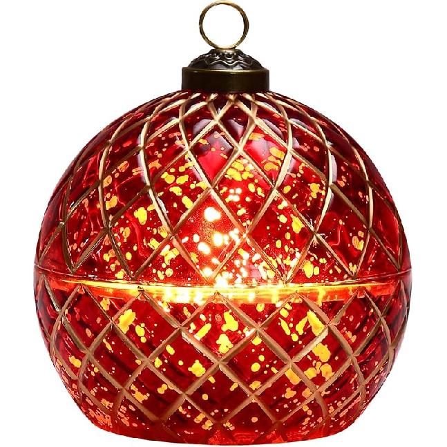 Christmas Glass Flameless LED Candles Decorative Light Valentine s Day Gift for Her,Battery Operated Flickering Electric LED Ball Candles,Jar Candle