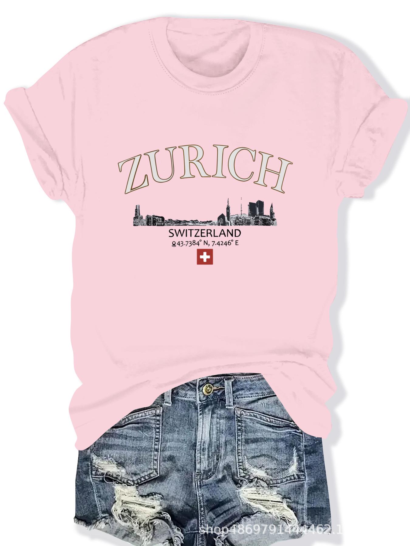 

Women s Fashion T-Shirt with Cross-Border Design Extra Large розовый