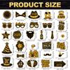 Photo Booth Props Black Gold Selfie Frame 2026 New Year Decorations Fun Party Photo Props Set For New Year Parties Family Photos
