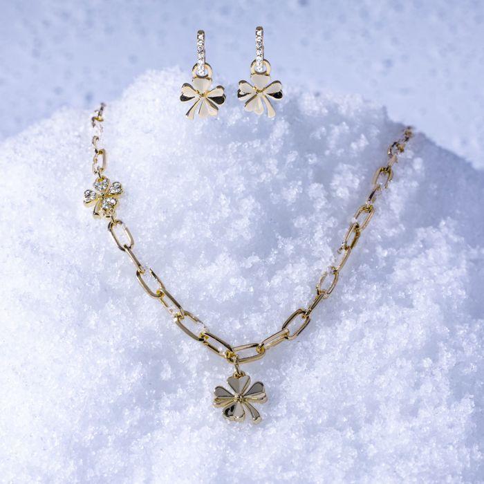 Collier - Luxenter - Brilliant - Or jaune 18K - Zircone cubique - Longueur 43 cm + 5 cm