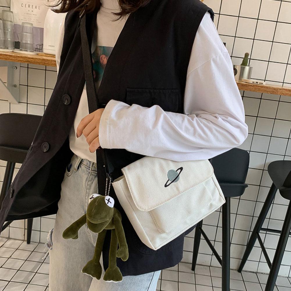 Pánská a dámská plátěná taška přes rameno Jižní Korea vyšívaná taška Star Postman Bag