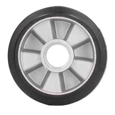 Roda de Carga para Empilhadeira com Furo para Rolamento 6204 Pneu Sólido de Borracha de Reposição para Empilhadeira Hidráulica Artesanal 180x50mm