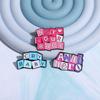 Stylish Cry Baby Pink Alloy Brooch Creative Letter Badge Unique Fashion Accessory