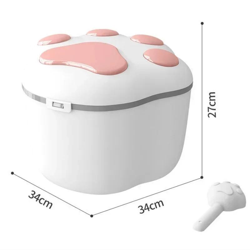 Sealed Moisture-Proof Pet Food Box-Large Capacity Plastic Container Dog Grain & Cat Snacks Dry Feeder Storage Bucket Pet Supplie