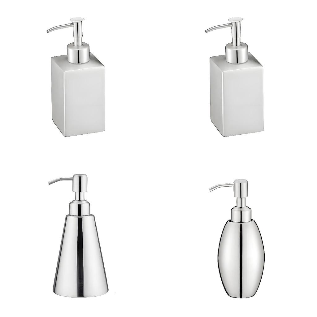 Stainless Steel Soap Dispenser Pump With Hand Press For Bathroom Storage