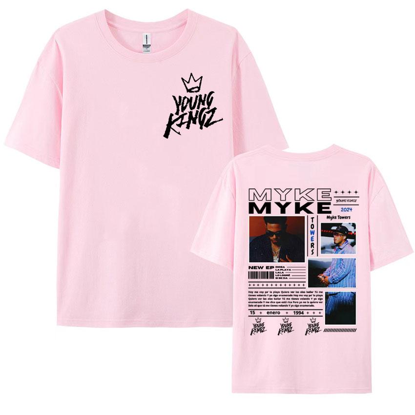 Rapper Myke Towers Graphic Printed T-shirts for Men Harajuku Hip Hop Oversized T Shirt Unisex Summer Cotton Short Sleeve T-shirt